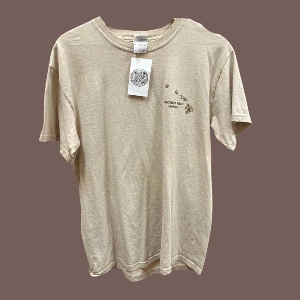 Gildan Turtle T-Shirt | Cream Graphic Tee | Size M | Vintage